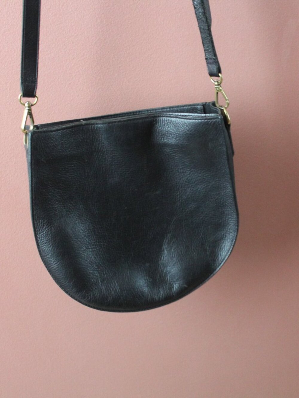 Madewell Transport Saddle Bag Black Leather